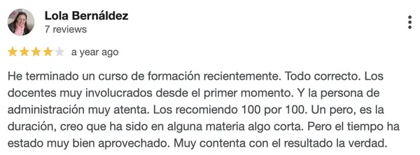 Reseña de cliente
